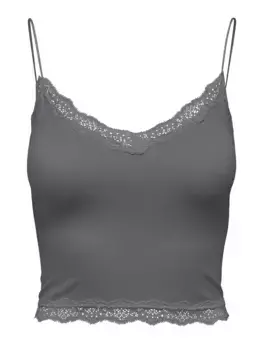 Only кружевной топ "ONLVICKY LACE SEAMLESS CROPPED TOP", цвет Thunderstorm
