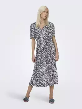 Only летнее платье "ONLHALIA S/S MIDI DRESS WVN NOOS", цвет Night Sky Aop:Caroline Flower