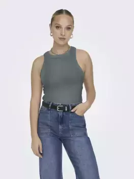 Only майка "ONLKELLI S/S STRIPE TANK TOP CS JRS", зеленый