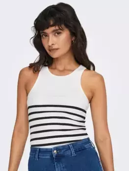 Only майка "ONLKENYA RIB STRIPE TANK TOP CS JRS", черный