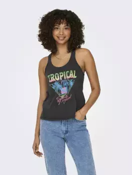 Only майка "ONLLUCY S/L BEACHY TOP BOX CS JRS", черный