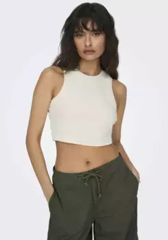 Only майка "ONLVILMA S/L CROPPED TANK TOP JRS NOOS", цвет Cloud Dancer