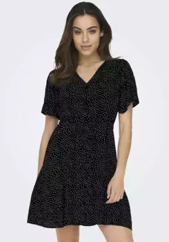 Only мини-платье "ONLEVIDA S/S SHORT DRESS WVN NOOS", черный