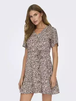 Only мини-платье "ONLEVIDA S/S SHORT DRESS WVN NOOS", цвет Rainy Day Aop