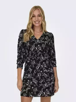 Only мини-платье "ONLVANESSA L/S SHORT DRESS CS PTM", черный