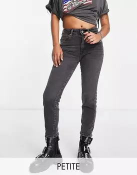 Only Petite – Emily – Серые потертые джинсы прямого кроя