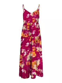Only платье макси "ONLALMA LIFE VIS STRAP LONG DRESS AOP", цвет Fiery Red Aop:538 Cosmos