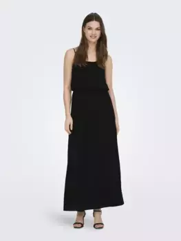 ONLY платье макси "ONLNOVA LIFE VIS STRAP MAXI DRESS SOLID", черный