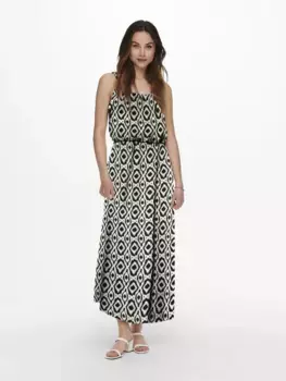 ONLY платье макси "ONLNOVA LIFE VIS STRAP MAXI DRESS AOP", черный