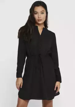 Only платье с принтом "ONLCORY L/S V-NECK TUNIC", черный