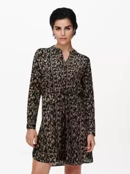 Only платье с принтом "ONLCORY L/S V-NECK TUNIC", черный