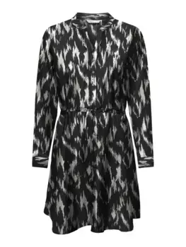 Only платье с принтом "ONLCORY L/S V-NECK TUNIC", черный