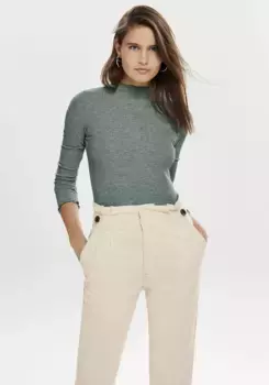 Only рубашка с длинными рукавами "ONLEMMA L/S HIGH NECK TOP", зеленый
