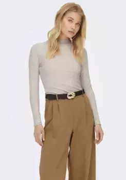Only рубашка с длинными рукавами "ONLEMMA L/S HIGH NECK TOP", цвет Pumice Stone