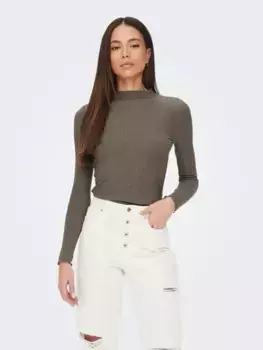 Only рубашка с длинными рукавами "ONLEMMA L/S HIGH NECK TOP", цвет Caribou Melange