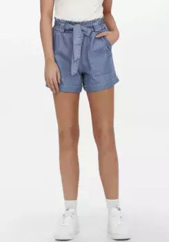 Only шорты "ONLBEA SMILLA HW PB LOOSE DNM SHORTS", в джинсовом исполнении, синий