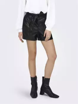 Only ШОРТЫ "ONLCLIO HW BELT FAUX LEAT SHORTS CC PNT", черный
