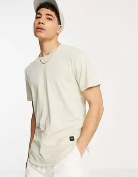 Only & Sons – белая футболка длинного кроя с закругленным краем