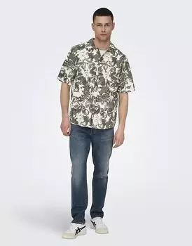 ONLY & SONS Рубашка с серебристой подкладкой