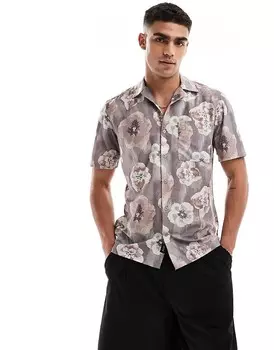 ONLY & SONS – Рубашка стандартного кроя с цветочным принтом и воротником с лацканами