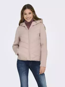Only стеганая куртка "ONLSOPHIE MIX FITTED HOOD JACKET CC OTW", с капюшоном, розовый