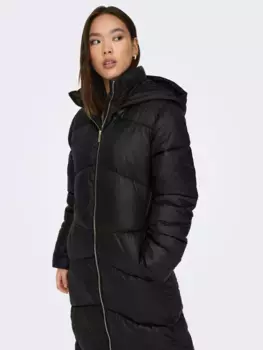 Only стеганое пальто "ONLHELLA LONG PUFFER OTW", черный