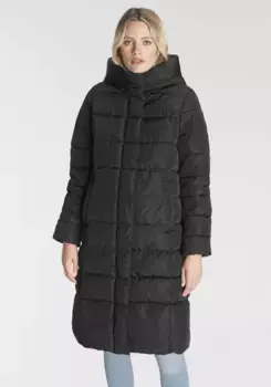 Only стеганое пальто "ONLTINA PUFFER X LONG COAT OTW", с капюшоном, черный