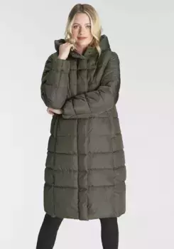 Only стеганое пальто "ONLTINA PUFFER X LONG COAT OTW", с капюшоном, цвет Kalamata