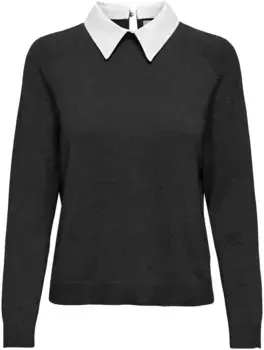 Only свитер с круглым вырезом "ONLANGIE LIFE LS MIX COLLAR CC KNT", черный