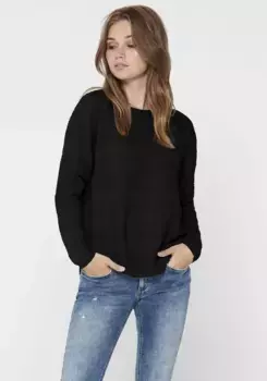 Only свитер с круглым вырезом "ONLCAVIAR L/S PULLOVER KNT", черный