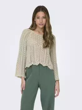 Only свитер с круглым вырезом "ONLNOLA LIFE 3/4 PULLOVER KNT NOOS", цвет Feather Gray