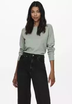 Only свитер с круглым вырезом "ONLRICA LIFE L/S PULLOVER KNT NOOS", зеленый