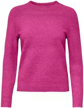 Only свитер с круглым вырезом "ONLRICA LIFE L/S PULLOVER KNT NOOS", малиновый