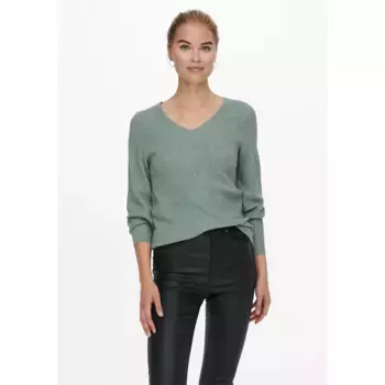 Only свитер с V-образным вырезом "ONLATIA L/S V-NECK CUFF KNT", зеленый