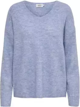 Only свитер с V-образным вырезом "ONLCAMILLA V-NECK L/S PULLOVER KNT NOOS", цвет Skyway