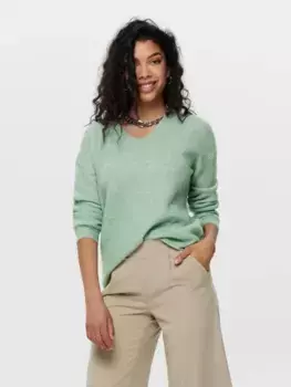 Only свитер с V-образным вырезом "ONLCAMILLA V-NECK L/S PULLOVER KNT NOOS", цвет Ether Detail:Melange