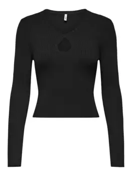 Only свитер с V-образным вырезом "ONLMEDDI LS PEEK A BOO V-NECK CC KNT", черный