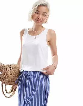 ONLY свободная майка белого цвета