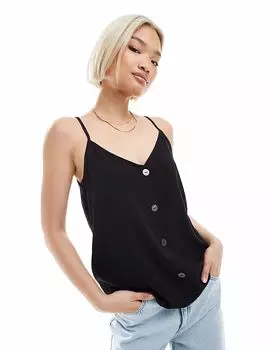 ONLY топ на пуговицах черного цвета