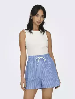 Only топ-рубашка "ONLNILUS S/L MIX TOP BOX JRS", цвет Cloud Dancer Detail:Shoulder Detail
