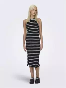 Only трикотажное платье, цвет Black Stripes:Thin White Stripes
