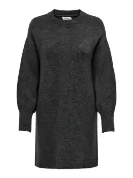 Only трикотажное платье "ONLJADA LS BALLOON O-NECK DRESS BF KNT", серый