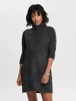Only трикотажное платье "ONLJANA L/S COWLNCK DRESS", серый