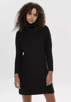 Only трикотажное платье "ONLJANA L/S COWLNCK DRESS", черный