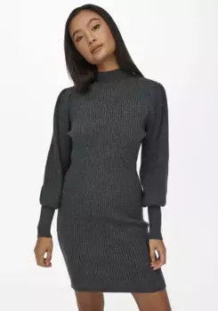 Only трикотажное платье "ONLKATIA L/S DRESS KNT NOOS", серый