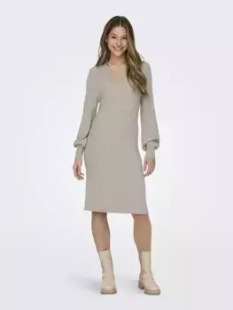 Only трикотажное платье "ONLKATIA LS V-NECK DRESS NCA KNT", цвет Mocha Meringue Detail:Melange