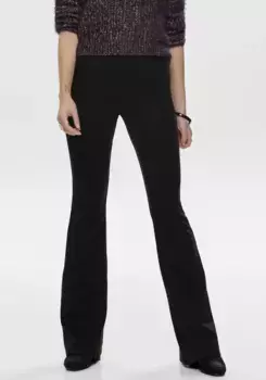 Only трикотажные брюки "ONLFEVER STRETCH FLAIRED PANTS JRS", черный