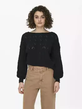 Only вязаный свитер "ONLBRYNN LIFE STRUCTURE L/S PUL KNT", черный