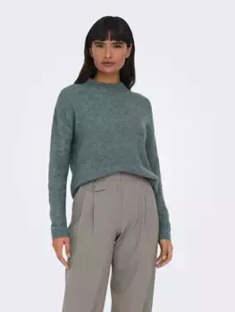 Only вязаный свитер "ONLCAMILLA O-NECK L/S PULLOVER KNT", зеленый