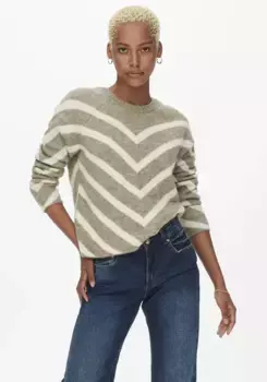 Only вязаный свитер "ONLELIZA L/S PULLOVER KNT NOOS", цвет Mermaid Stripes Wg